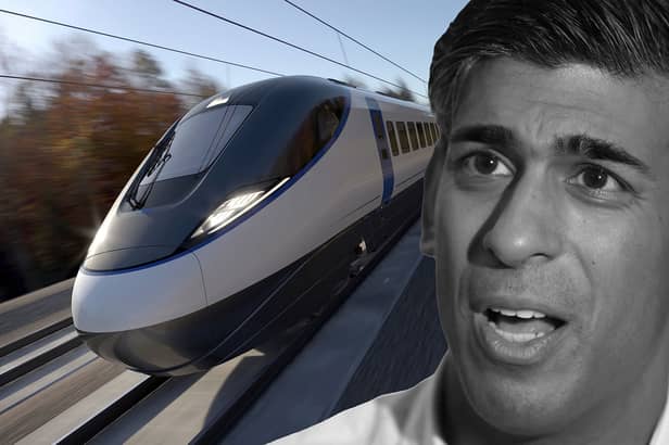 Rishi Sunak has refused to say whether he's axing the HS2 route from Birmingham to Manchester. Credit: Mark Hall/Getty