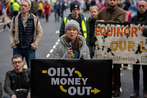 Greta Thunberg has been charged following a protest outside an energy conference in central London.