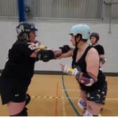 A roller derby training session in Preston