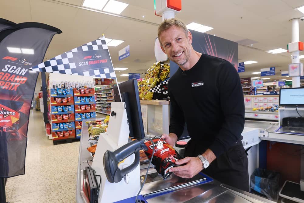 F1 World Champion Jenson Button took on shop assistants in a high-octane ‘Scan Grand Prix’.