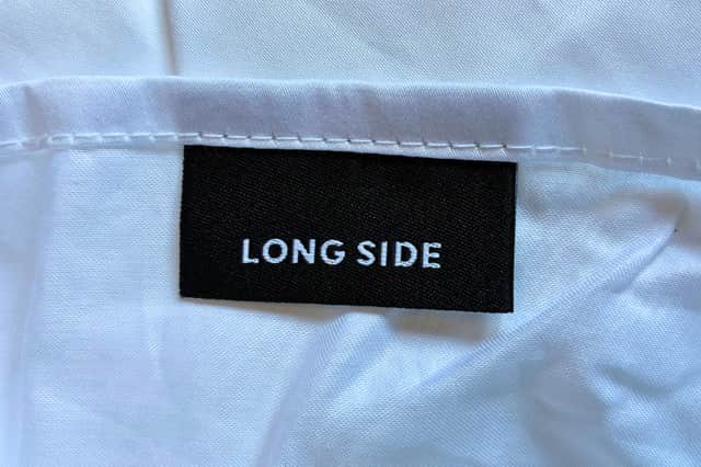 The small “long side” tab on Simba’s fitted sheet removes the guesswork when making the bed