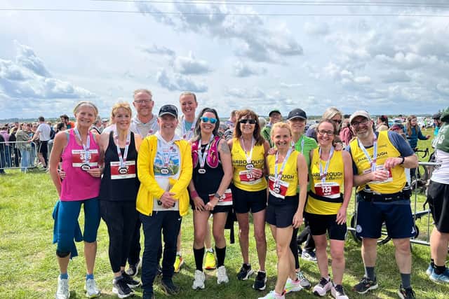 Harborough Athletics Club runners in a celebratory mood.