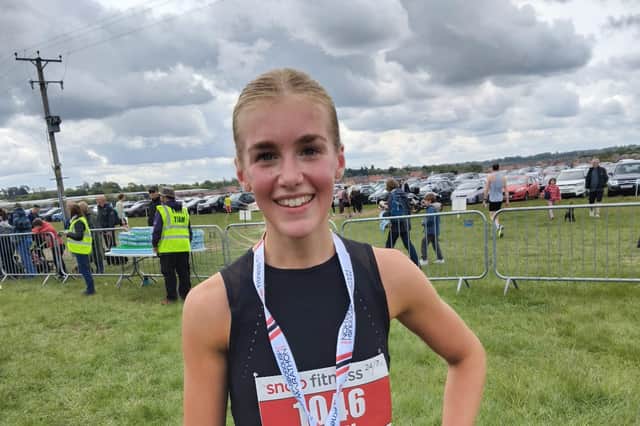 Lucinda Thompson delighted to be the best Harborough competitor finishining second in the women's race.