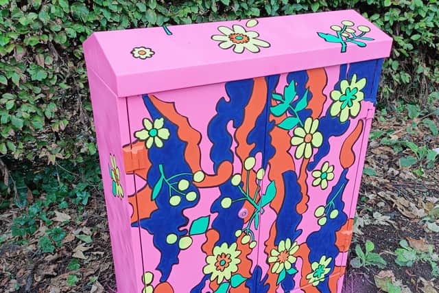 Cabinet artwork inspired by 1960s Symington swimwear design