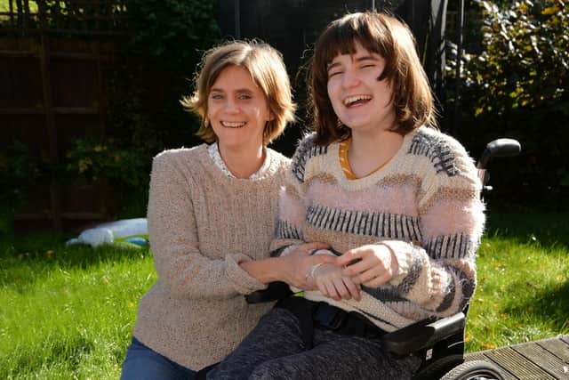 Kyra Williams with daughter Molly aged 14 at their home in Market Harborough.
