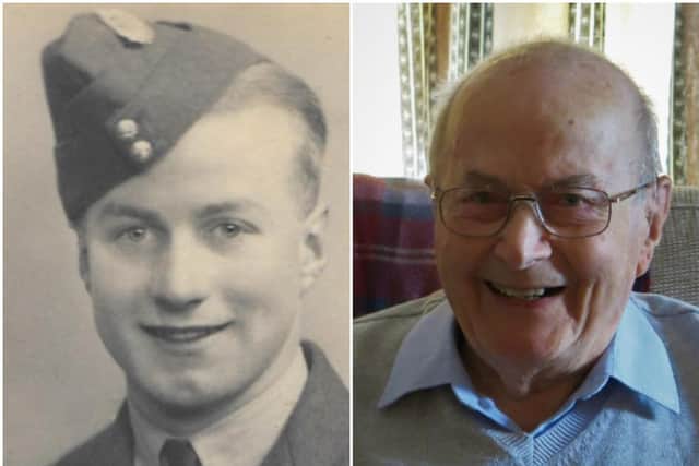 Flight Lieutenant Bertram Nick Nicholls in 1942 - and now.