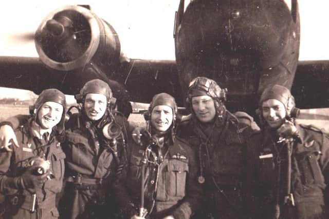 Flight Lieutenant Bertram Nick Nicholls with his crew