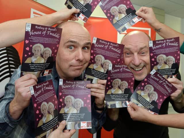 Appearing during the Comedy Festival in Market Harborough Michael Ward and Brian Boley as Rodney & Russell's House of Twaddle.