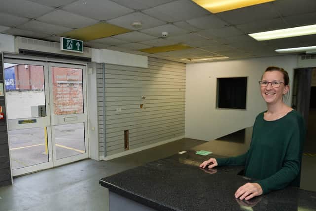 Beth Lambert of Eco Village new base at former Plumb Centre on St Mary's Road in Market Harborough which hopes to be open for business in January 2020..
PICTURE: ANDREW CARPENTER