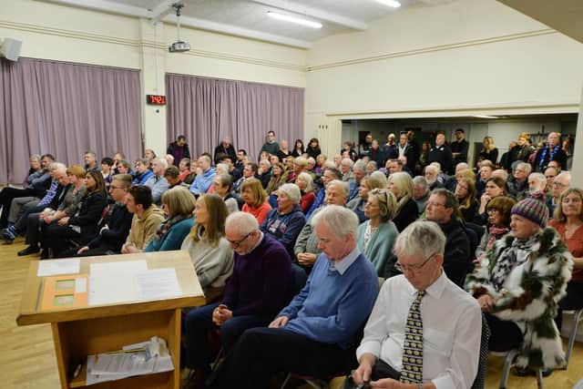 Busy scenes during the hustings at the methodist church.
PICTURE: ANDREW CARPENTER