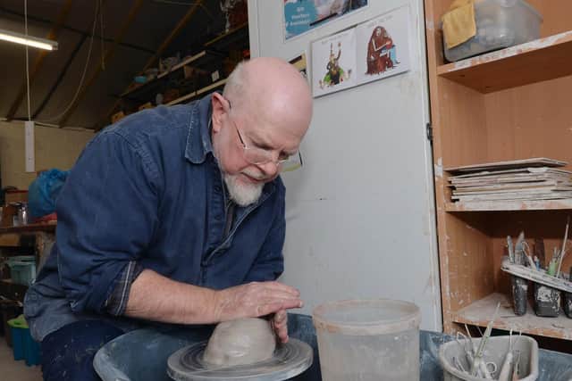 Bob Stafford making a pot.
PICTURE: ANDREW CARPENTER