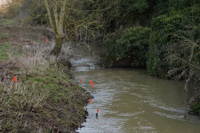 Work has started on the river bank in Lubenham near Fox Wood.