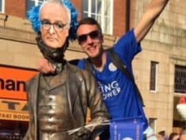 Football-mad Michael Smith, known as Mikey, devastated his family and mates by taking his own life last July. He is pictured here celebrating Leicester winning the Premier League in 2016.