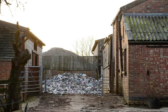 Waste dumped at farm outside Husbands Bosworth.
PICTURE: ANDREW CARPENTER