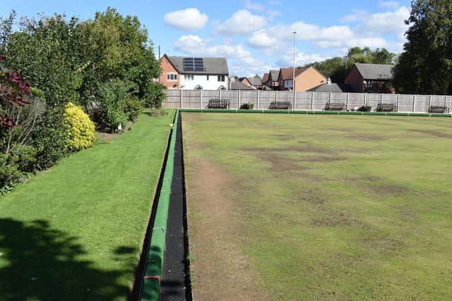 How Little Bowden Bowling Club's green looked beforehand.
