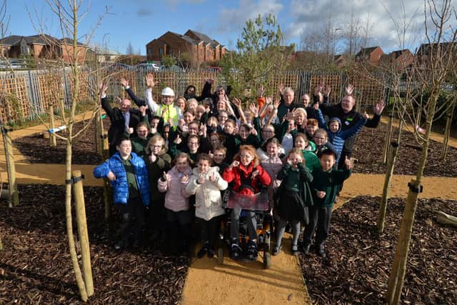 Meadowdale Primary School celebrate the completion of their forest.
PICTURE: ANDREW CARPENTER