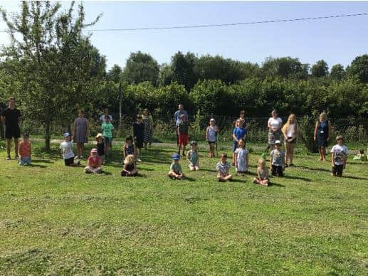 Excited schoolchildren in Lubenham have planted a special tree gifted to them by a neighbouring village school.