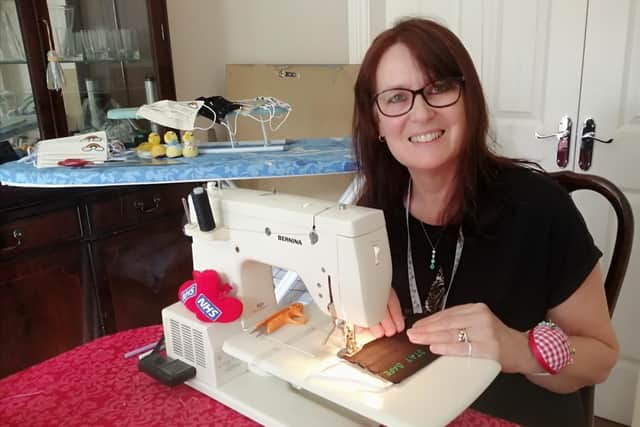 Ruth Richardson has made over 50 embroidered face coverings for family, friends, neighbours and total strangers since the Covid-19 crisis blew up in March.