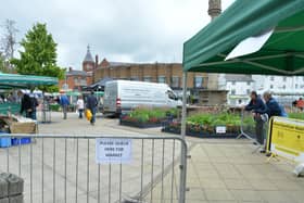 New layout for first Farmers Market on the Square in Market Harborough.
PICTURE: ANDREW CARPENTER