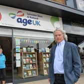 Leicestershire and Rutland Age UK, executive director Tony Donovan outside the shop in Market Harborough can't get access because of road closures in the town.
PICTURE: ANDREW CARPENTER