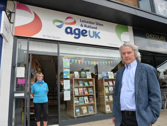Leicestershire and Rutland Age UK, executive director Tony Donovan outside the shop in Market Harborough can't get access because of road closures in the town.
PICTURE: ANDREW CARPENTER