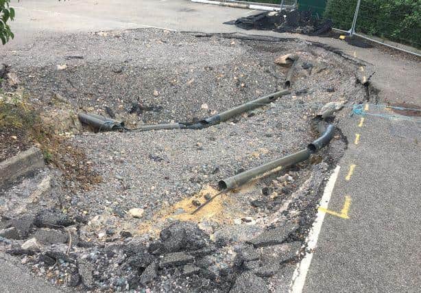 One corner of the huge Springfield Street site near Homebase suddenly began to collapse last November.