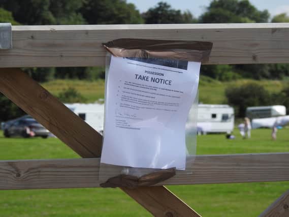 Travellers near a new estate in Market Harborough have had an eviction order served on them on Wednesday (July 22).