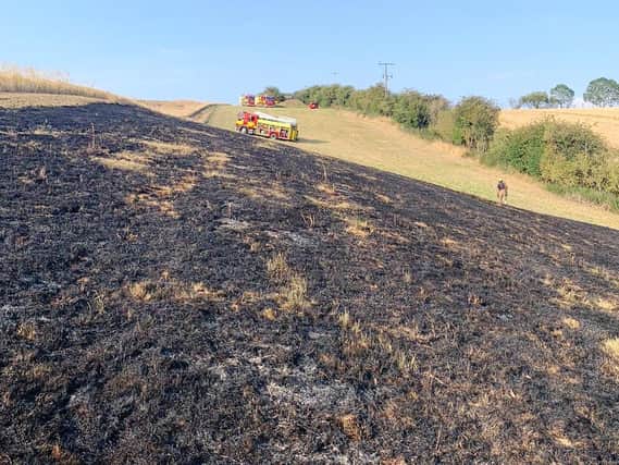 Fire has ripped through a barley field in a village near Market Harborough.
