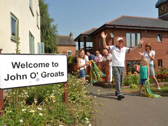 Alan Pyke completes his Lands End to John O'Groats in Kibworth.
PICTURE: ANDREW CARPENTER