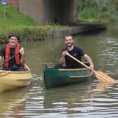Ian Shipley and Tim Peacock get ready for their 200km along the Grand Union canal for Cancer Research UK.
PICTURE: ANDREW CARPENTER