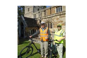 Gordon and Janet Arthur, chair of Leicestershire Historic Churches Trust, taking part in last year’s Ride+Stride event.