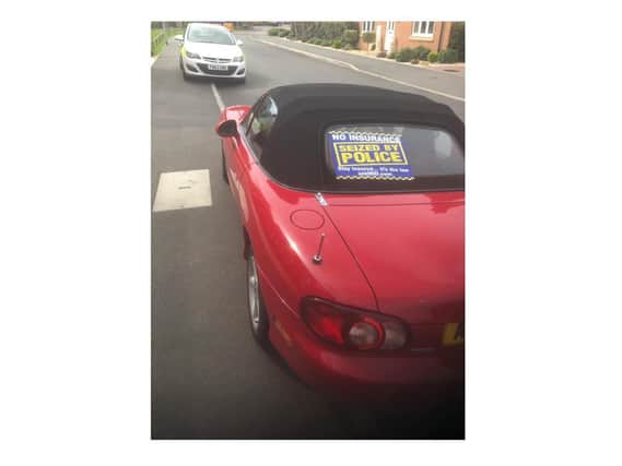 Police have stopped and seized two cars in Broughton Astley after quickly establishing neither driver had a proper licence.