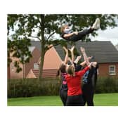 Tumble and cheer perform during the Kibworth get active day.
PICTURE: ANDREW CARPENTER