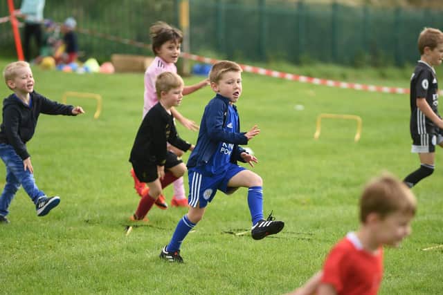 Sporty fun...youngsters during the Kibworth get active day.
PICTURE: ANDREW CARPENTER