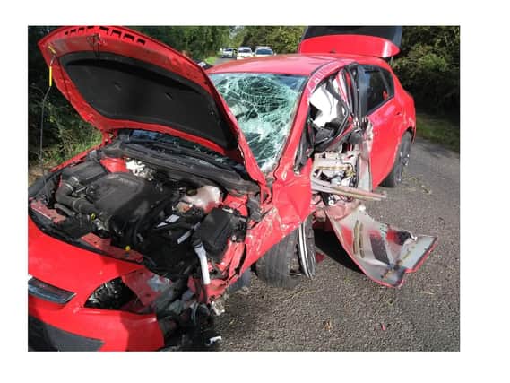 These dramatic pictures of the battered motor were taken by Richard Hall, an assistant chief fire officer at Leicestershire Fire and Rescue Service.