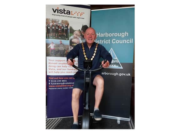 Cllr Stephen Bilbie is setting out to raise 500 for his chosen charity Vista, which works with people with sight loss and their families in Leicestershire