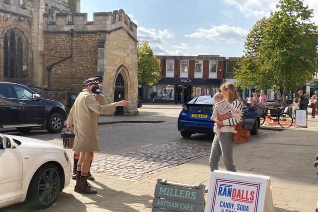A slimmed-down action-packed street theatre festival went ahead in Market Harborough on Saturday – and it took the town by storm.