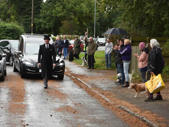 The funeral of Fred procession sets off from Smeeton Road in Kibworth.
PICTURE: ANDREW CARPENTER