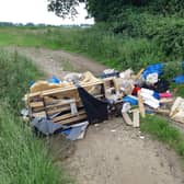 The fly tipping in Welham Lane in Great Bowden.