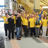 Organisers the Rotary Club of Market Harborough before the Swimarathon in March.
PICTURE: ANDREW CARPENTER