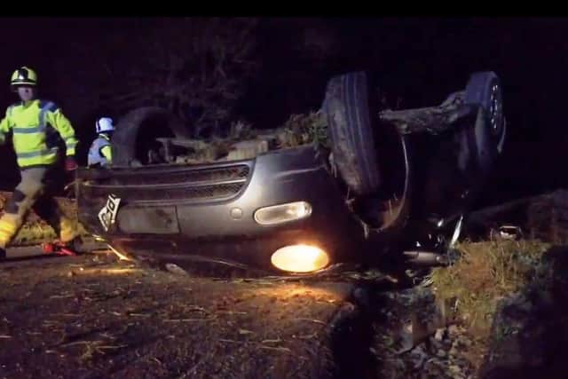 Driver escapes dramatic crash near Harborough village with minor injury