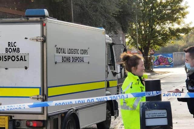 The incident sparked a full-scale 999 emergency operation - and an army bomb disposal team were called in to carry out a controlled explosion