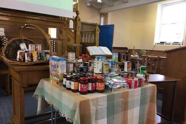 Donations to the Jubilee Foodbank.
