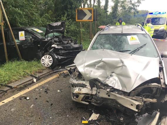 A crash in Theddingworth in July 2019.