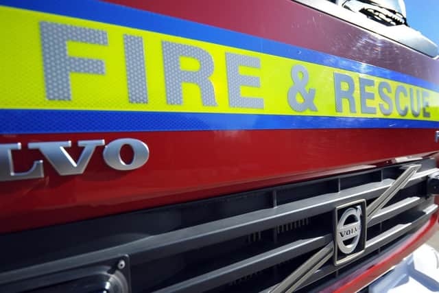 Firefighters dashed to a house fire in Market Harborough after a dishwasher burst into flames.