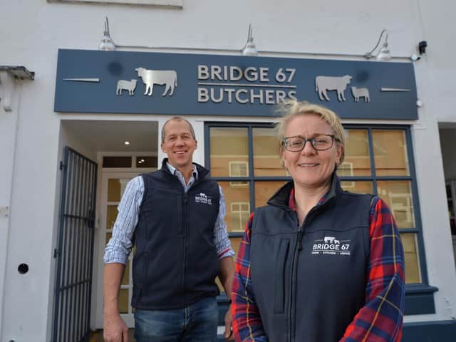 Prime cut...John and Jill Vickers are opening their new butchers shop Bridge 67 Butchers on the High Street in Kibworth this Thursday.
PICTURE: ANDREW CARPENTER
