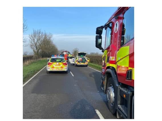 The crash happened on the B6047 near Tilton on the Hill, just off the main A47, in the north of Harborough district on Saturday morning.