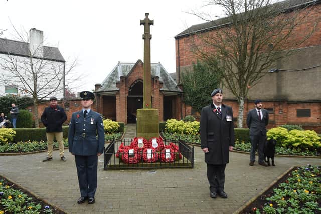 Lutterworth wreath laying.
PICTURE: ANDREW CARPENTER