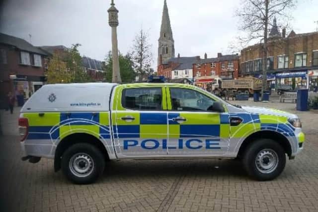 A suspected shoplifter was arrested by police parked up just a few yards away in Market Harborough town centre.