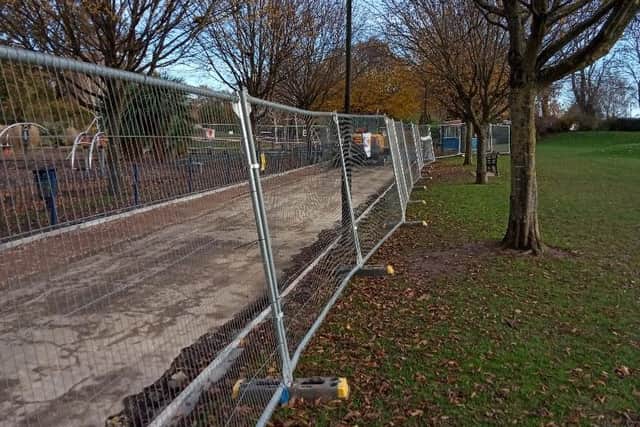 Contractors have beenresurfacing the path next to the play area in Welland Park over the last week.